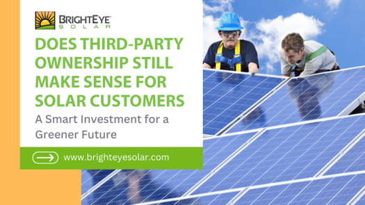 Does third-party ownership still make sense for solar customers with image of men installing solar panels