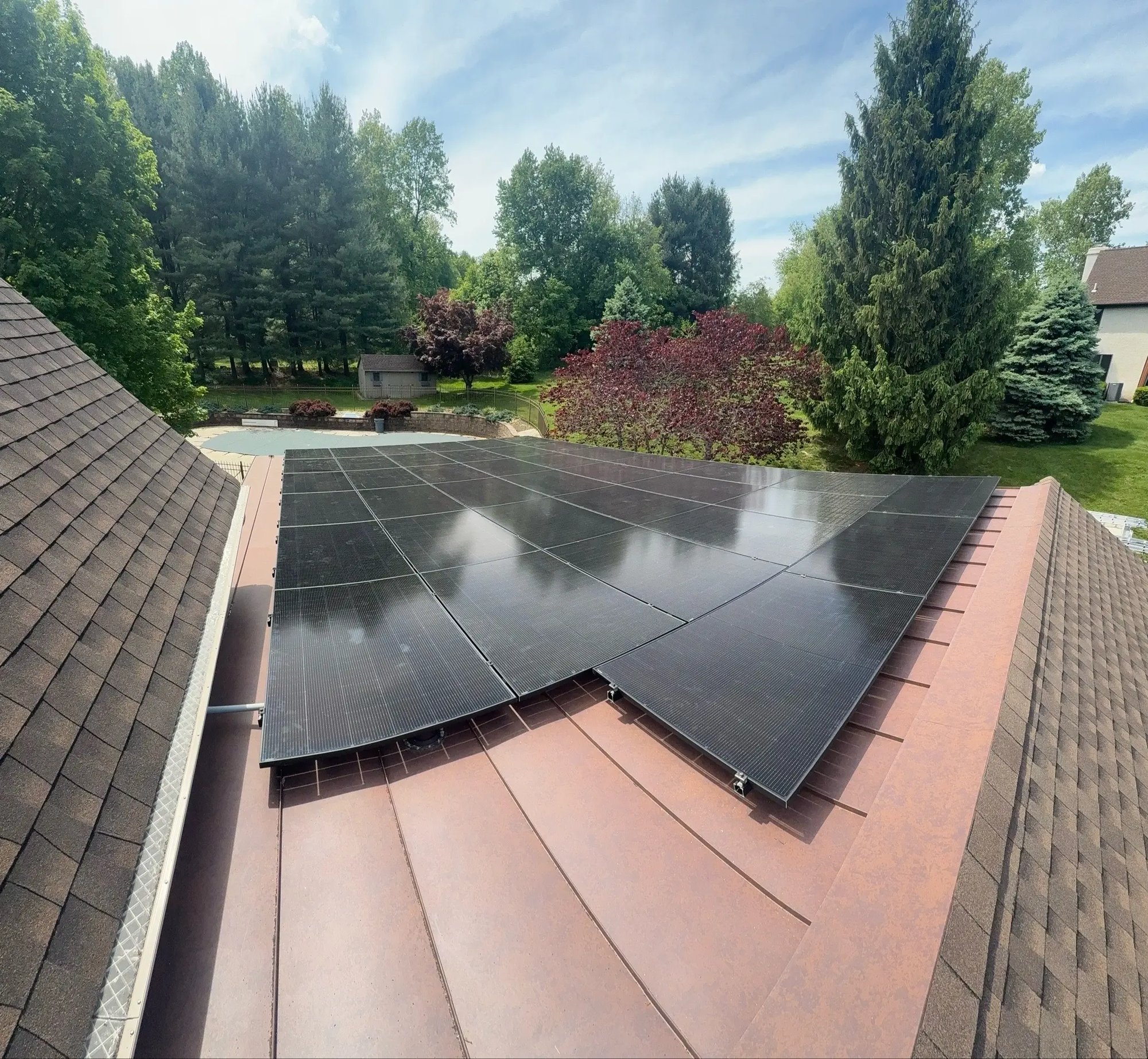 roof with solar panels