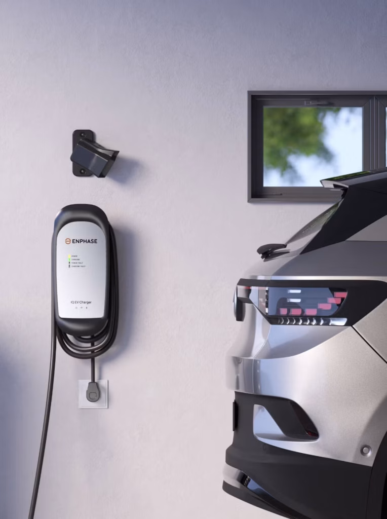 Back end of an EV with Enphase charger